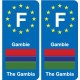 F Europe Gambie Gambia autocollant plaque