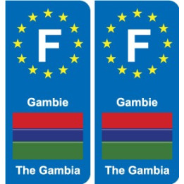 F Europe Gambie Gambia autocollant plaque