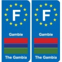 F Europe Gambie Gambia autocollant plaque