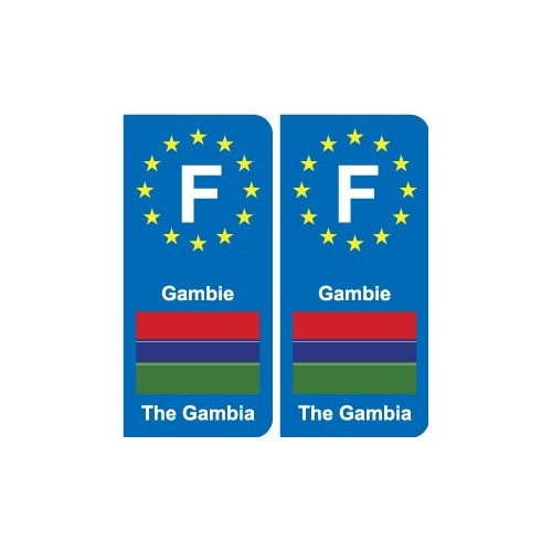 F Europe Gambie Gambia autocollant plaque