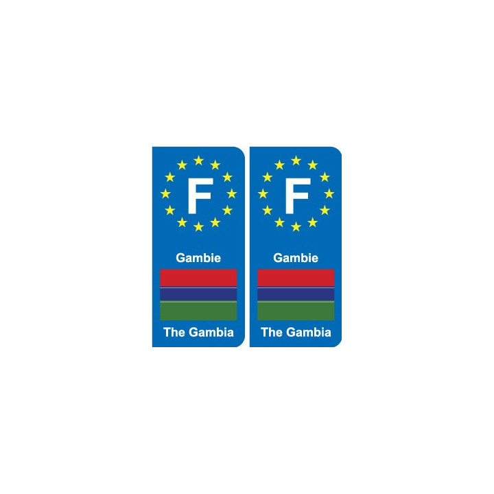 F Europe Gambie Gambia autocollant plaque