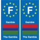 F Europe Gambie Gambia autocollant plaque