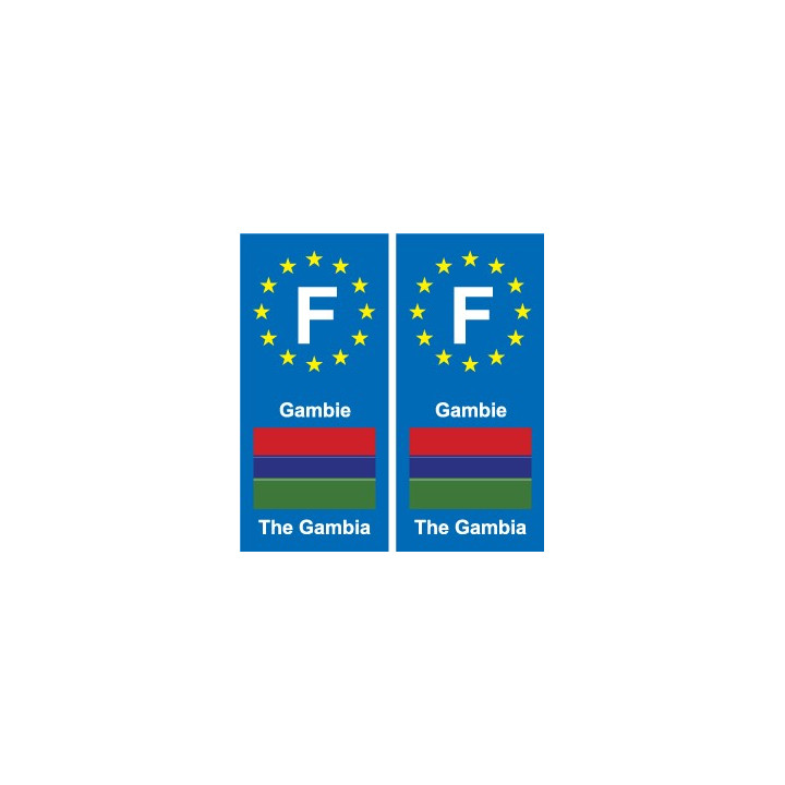F Europe Gambie Gambia autocollant plaque