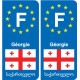 F Europe Géorgie Georgia autocollant plaque