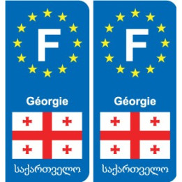 F Europe Géorgie Georgia autocollant plaque