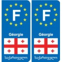 F Europe Géorgie Georgia autocollant plaque