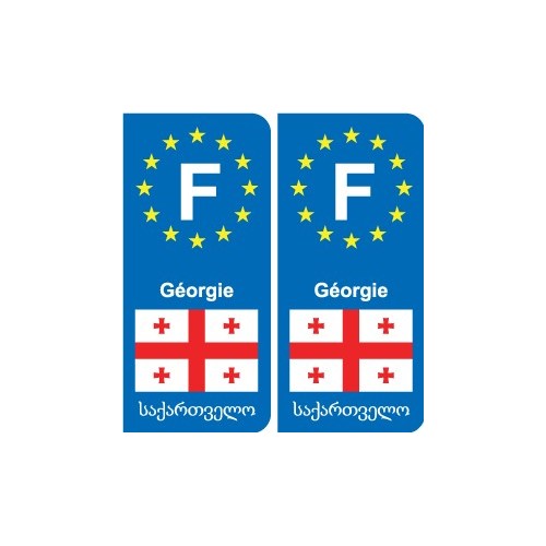 F Europe Géorgie Georgia autocollant plaque