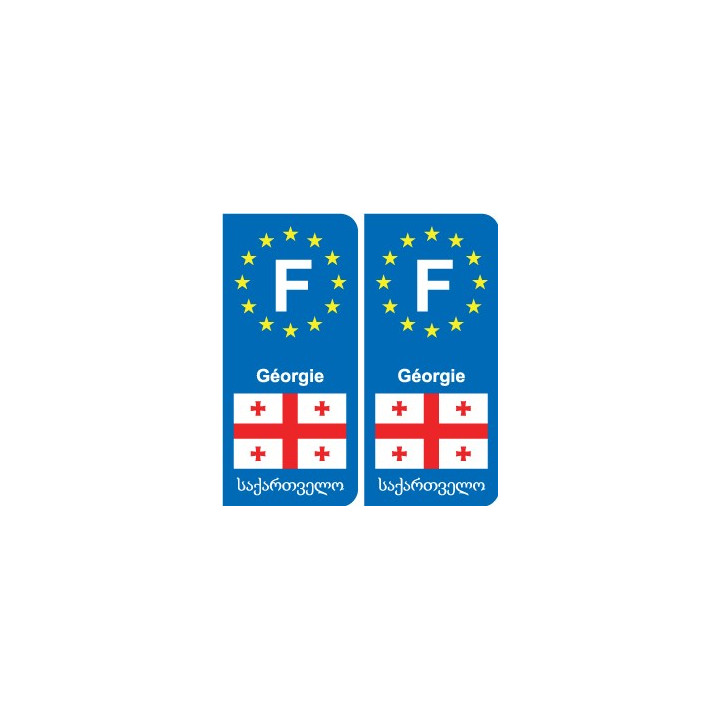 F Europe Géorgie Georgia autocollant plaque