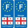 F Europe Géorgie Georgia autocollant plaque