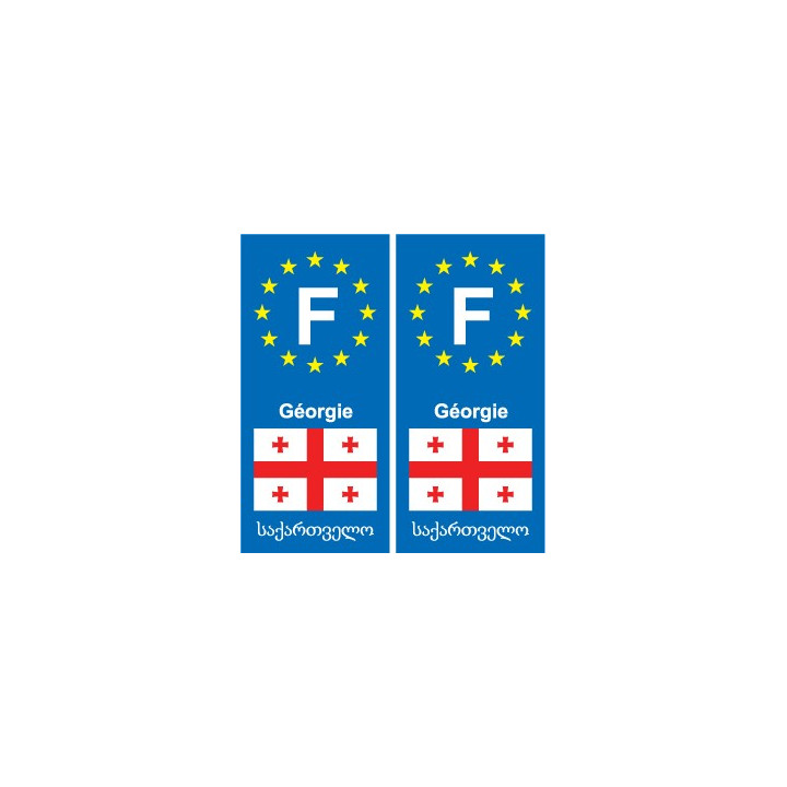 F Europe Géorgie Georgia autocollant plaque