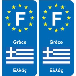 F Europe Grèce Greece autocollant plaque