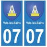 07 Vals-les-Bains ville autocollant plaque