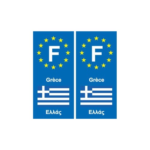 F Europe Grèce Greece autocollant plaque
