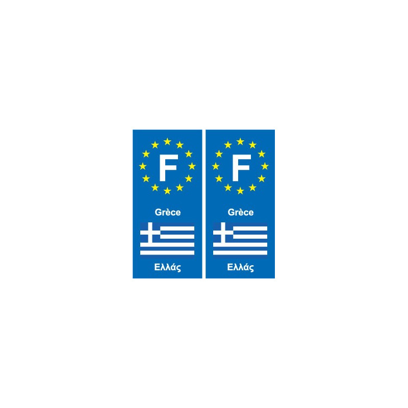 F Europe Grèce Greece autocollant plaque