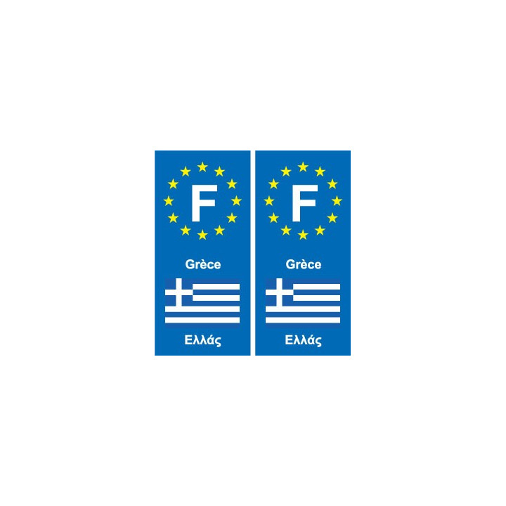 F Europe Grèce Greece autocollant plaque