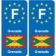 F Europe Grenade Grenada autocollant plaque