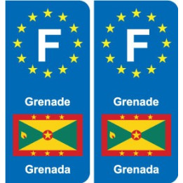 F Europe Grenade Grenada autocollant plaque