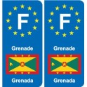 F Europe Grenade Grenada autocollant plaque