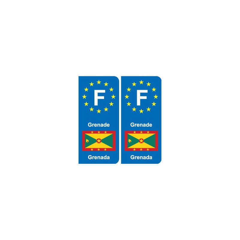 F Europe Grenade Grenada autocollant plaque