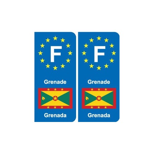 F Europe Grenade Grenada autocollant plaque