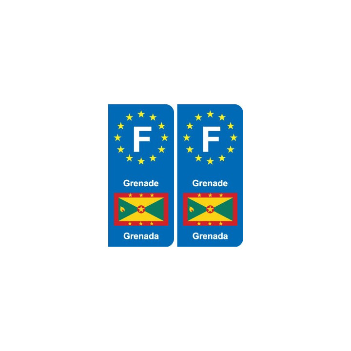 F Europe Grenade Grenada autocollant plaque