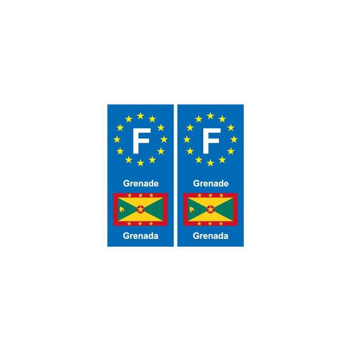 F Europe Grenade Grenada autocollant plaque