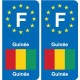 F Europe Guinée Guinea autocollant plaque