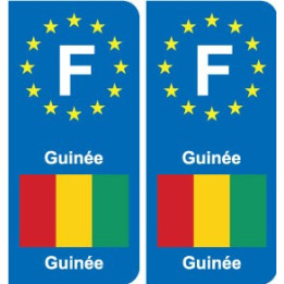 F Europe Guinée Guinea autocollant plaque