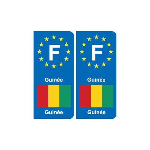 F Europe Guinée Guinea autocollant plaque
