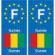 F Europe Guinée Guinea autocollant plaque