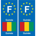 F Europe Guinée Guinea autocollant plaque