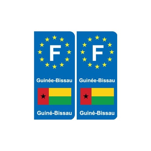 F Europe Guinée Bissau Guinea Bissau autocollant plaque