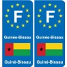 F Europe Guinée Bissau Guinea Bissau autocollant plaque