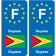 F Europe Guyane Guyana autocollant plaque