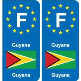 F Europe Guyane Guyana autocollant plaque