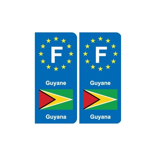 F Europe Guyane Guyana autocollant plaque