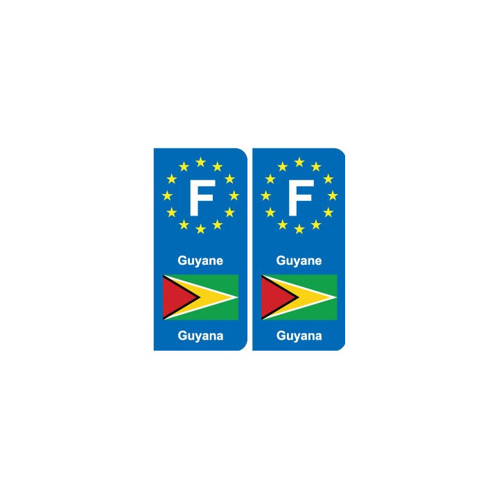 F Europe Guyane Guyana autocollant plaque