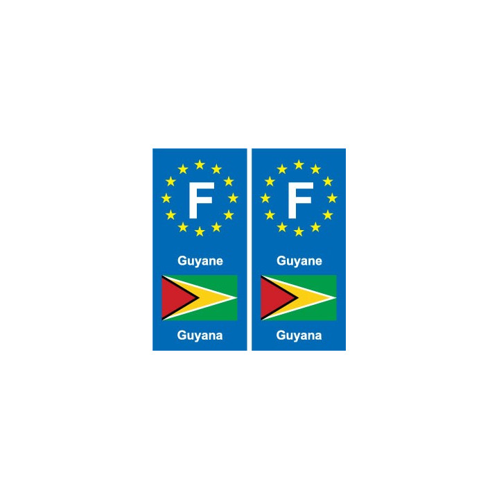 F Europe Guyane Guyana autocollant plaque