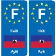 F Europe Haïti Haiti autocollant plaque