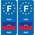 F Europe Haïti Haiti autocollant plaque