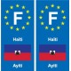 F Europe Haïti Haiti autocollant plaque
