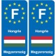 F Europe Hongrie Hungary autocollant plaque
