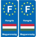 F Europe Hongrie Hungary autocollant plaque
