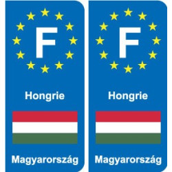 F Europe Hongrie Hungary autocollant plaque