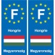 F Europe Hongrie Hungary autocollant plaque