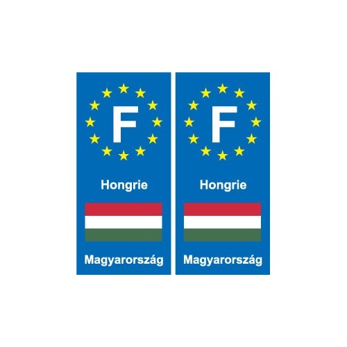 F Europe Hongrie Hungary autocollant plaque