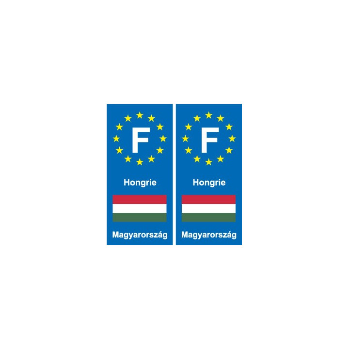 F Europe Hongrie Hungary autocollant plaque