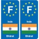 F Europe Inde India autocollant plaque