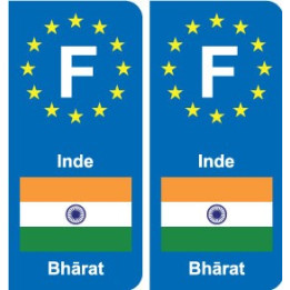 F Europe Inde India autocollant plaque