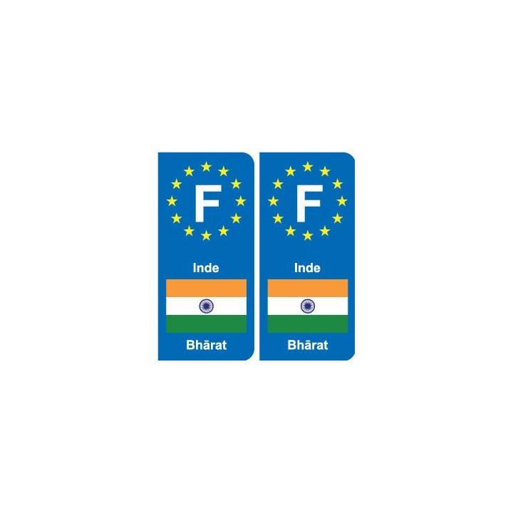 F Europe Inde India autocollant plaque